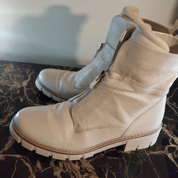 Ara Deon Women's Lug Sole Front & Zip Boot - Cream 09 - Picture 7 of 12
